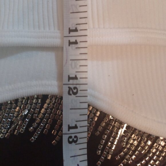 Vital Life Women’s Small White Activewear Top w/ Rhinestone Tassel Bling NWT - Picture 14 of 14